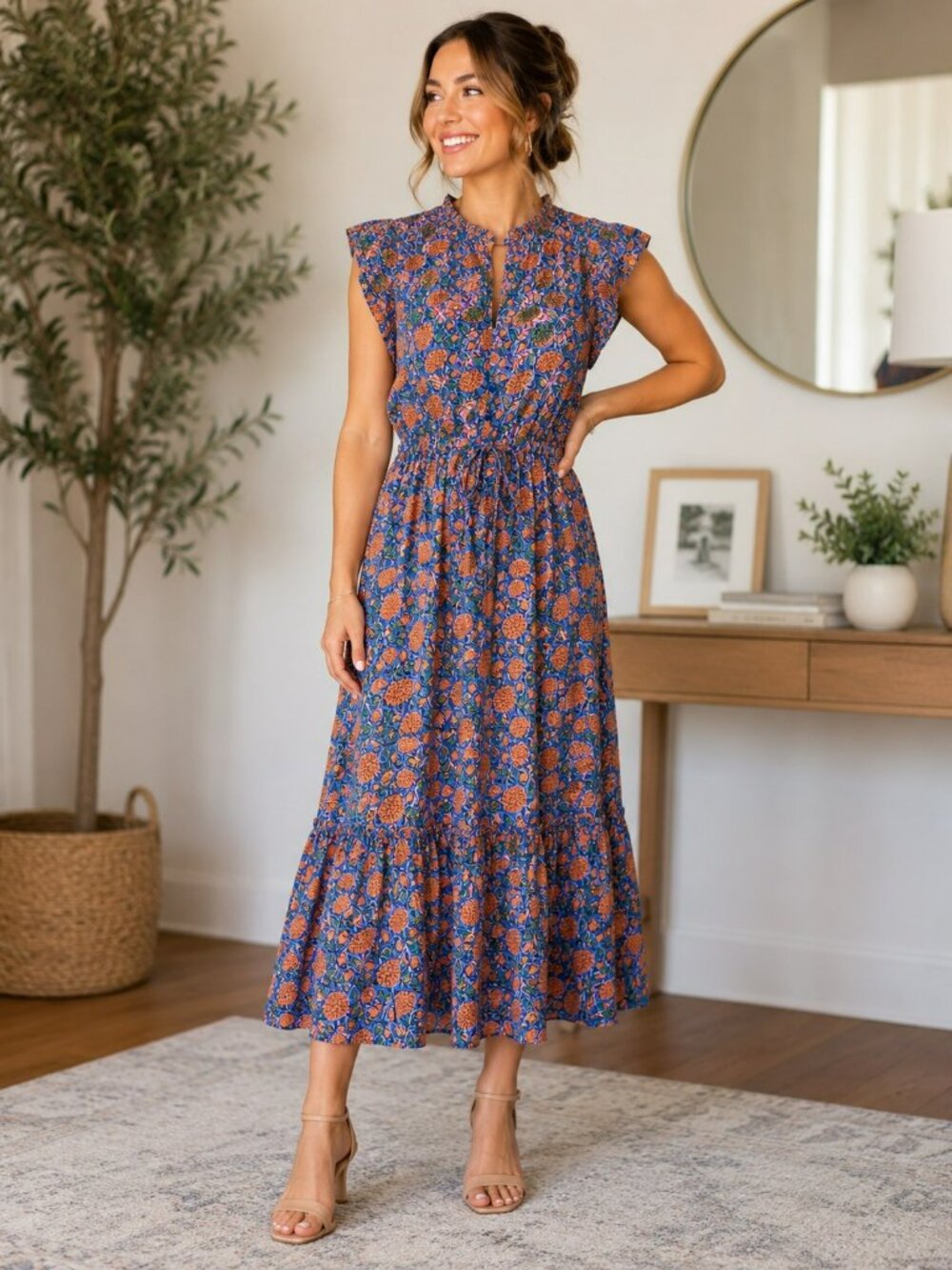 Emerson Fry Frances 3 Frill Dress - Chateau Flower Size Small